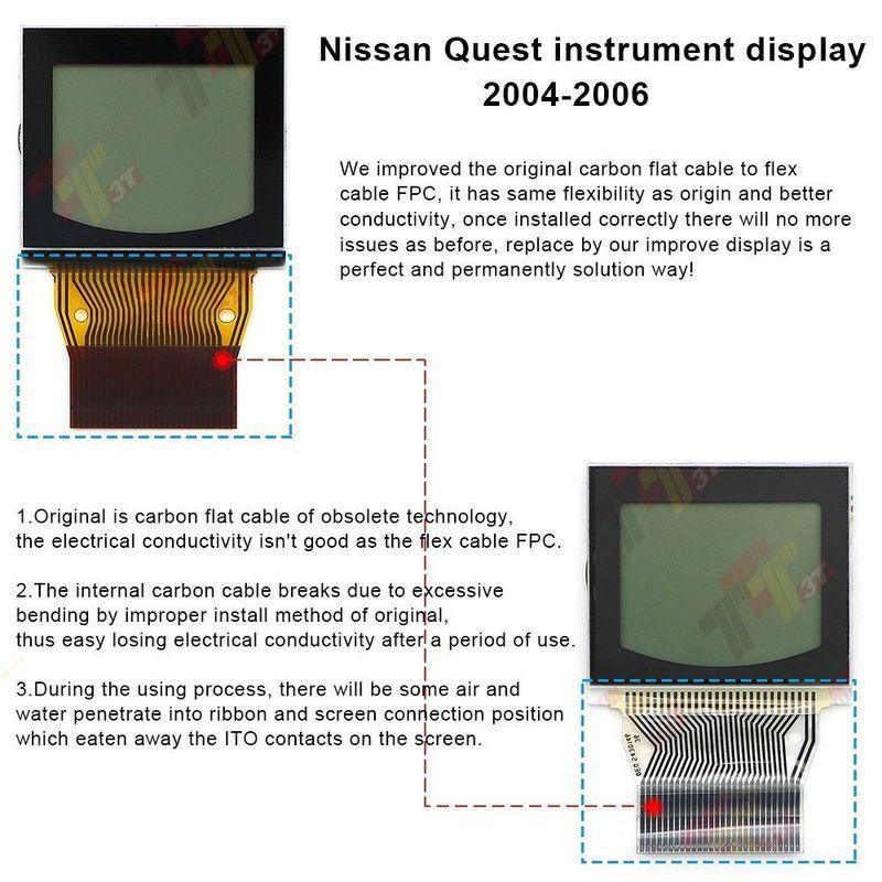 New Instrument Cluster Dashboard LCD Display FOR Nissan Quest 2004 2005 2006 Speedometer