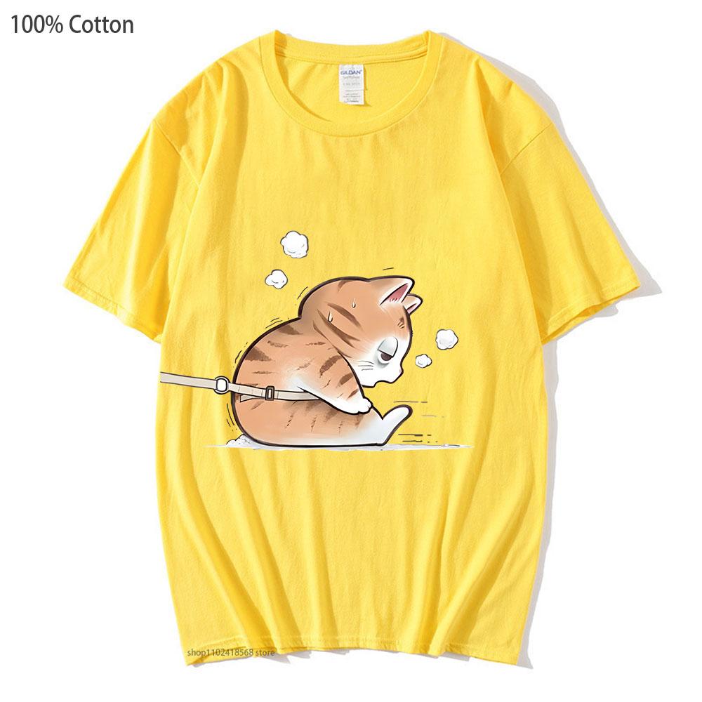 Couple Shirt Cute Cartoon Cats Graphic Tshirts Kawaii Girls Unisex Tshirt 100 Cotton Y2k Clothes Summer Unisex Short Sleeve Tops