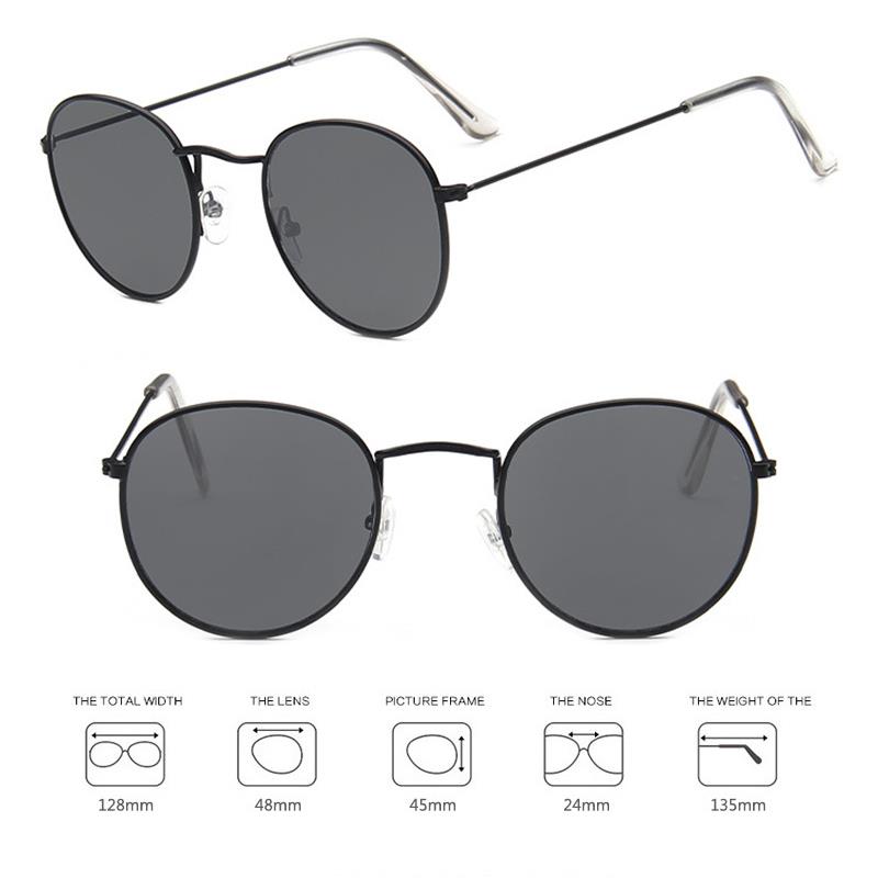 Круглые линзы Ocean, модные унисекс, винтажные солнцезащитные очки для мужчин и женщин, солнцезащитные очки в металлической оправе UV400