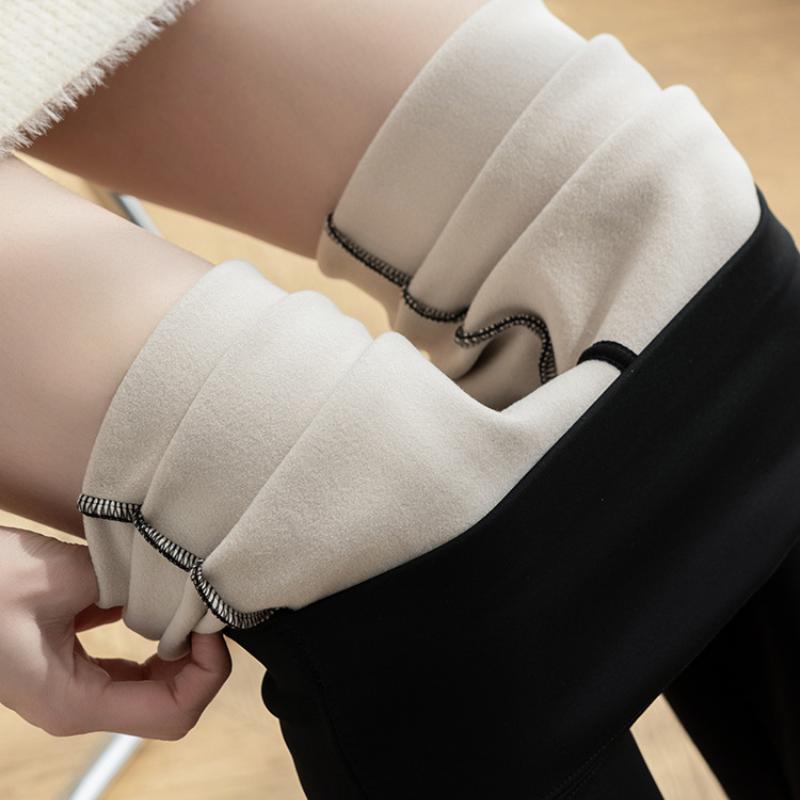 Тонкие повседневные брюки с высокой талией, женские расклешенные брюки с изображением акулы, бархатные утолщенные брюки Барби, леггинсы большого размера M-4XL