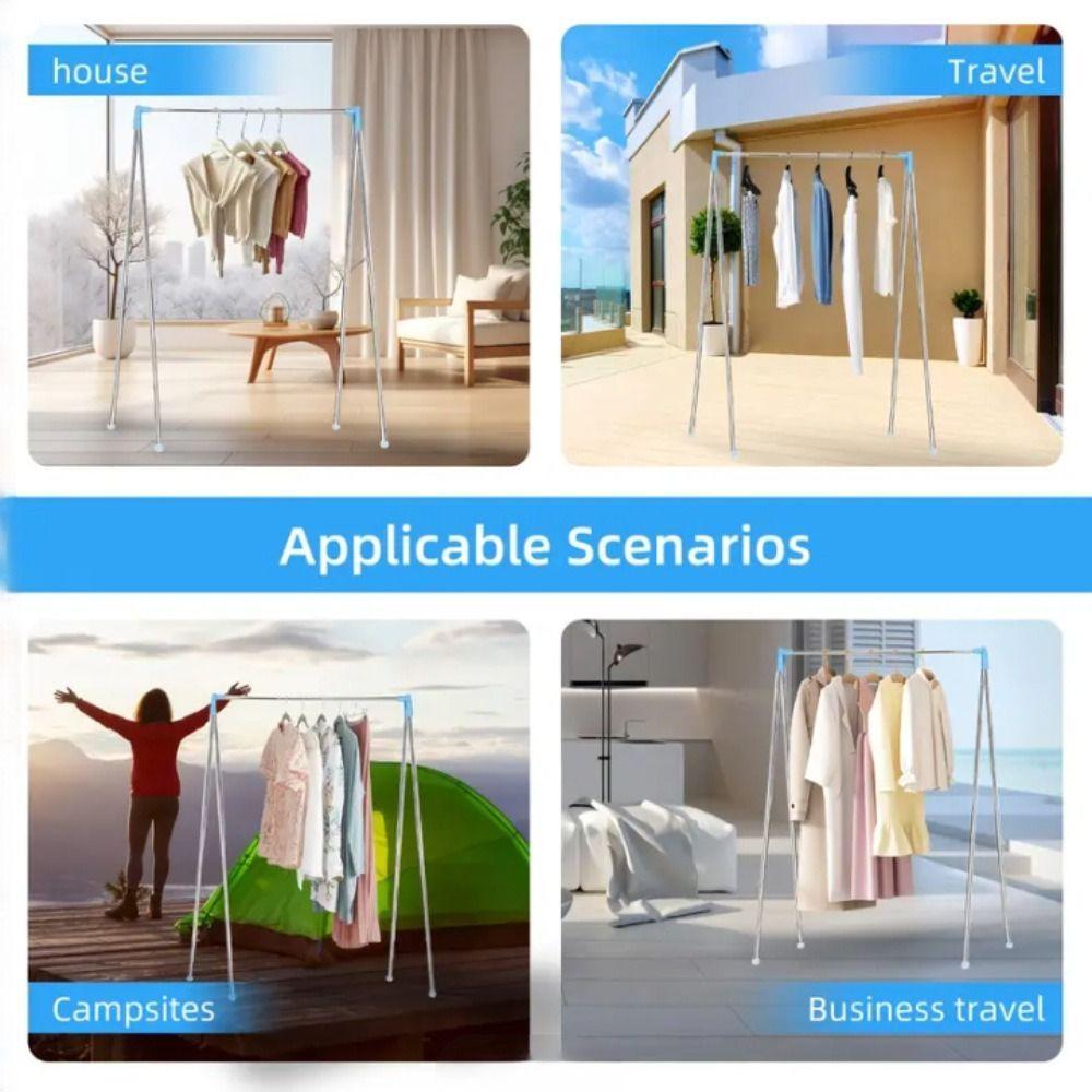 Adjustable Angle Folding Clothes Rack Stainless Steel Laundry Drying Rack Home Use