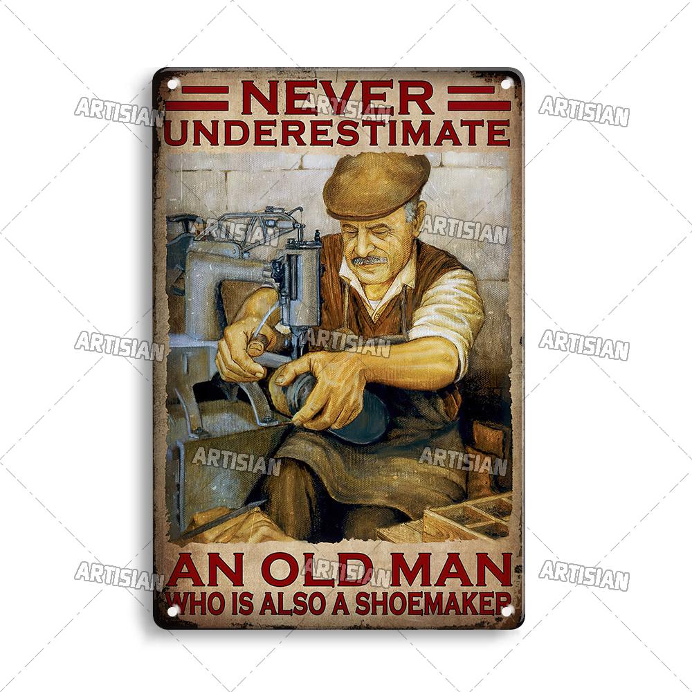 Artisian Job Metal Sign Work Tin Poster Police Accountant Scientist Writer Shoemaker Decorative Plate Wall Decor Garage Bar Pub