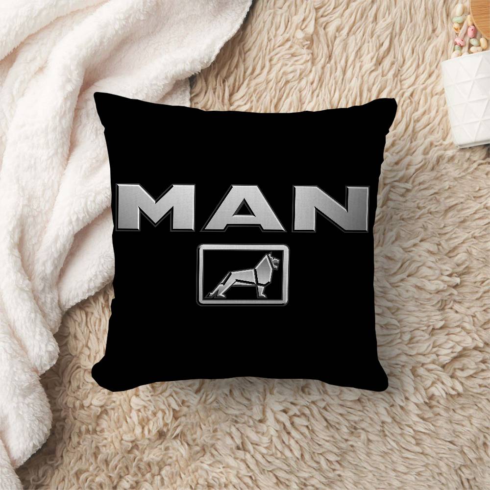 M-Man Truck Logo Pillow Gifts Home Office Furnishings Bedroom Sofa Car Cushion Cover Case 45X45Cm