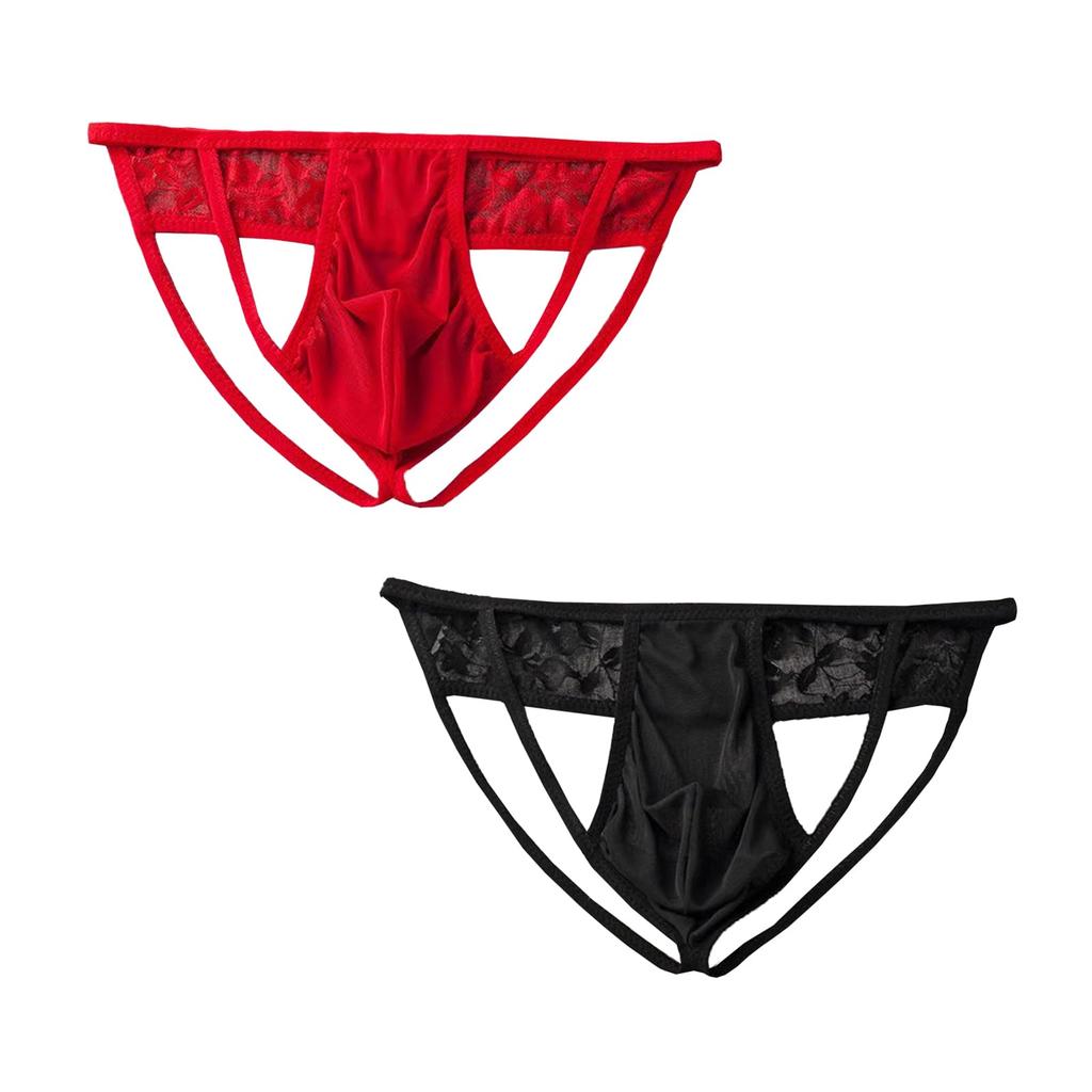 Sexy Set of Floral Lace Erotic Micro Mesh Fashionable and Lightweight and Bold Sexy Underwear [GEUGJJK] Men's T-Back Lingerie, 2, Ultra-Thin Panties,