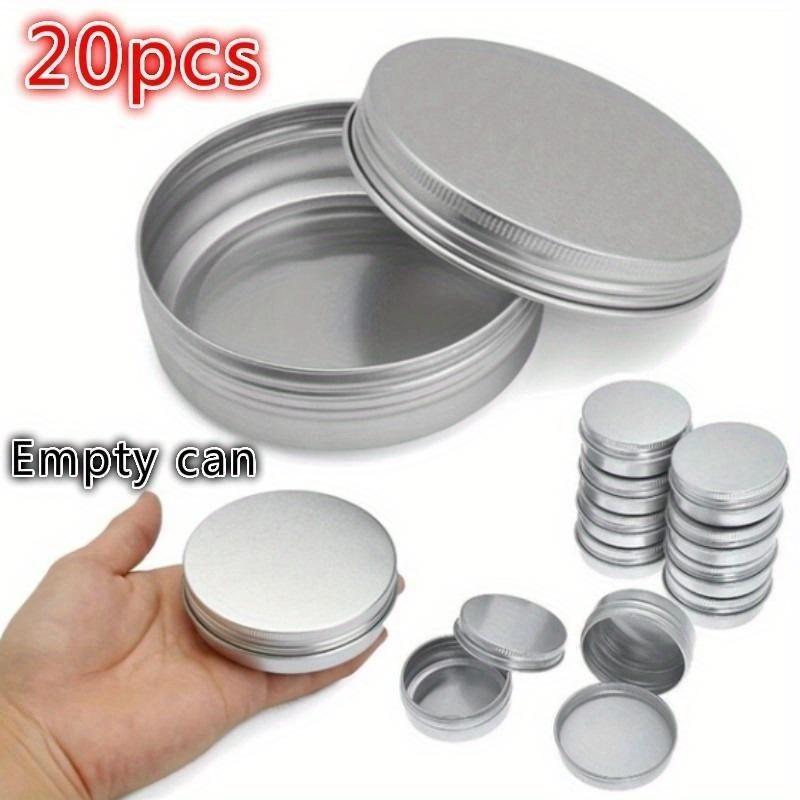20 X Steel Round Tin Cans 3.5 Oz Screw Top Lid Storage Beard Lip Balm Empty Can