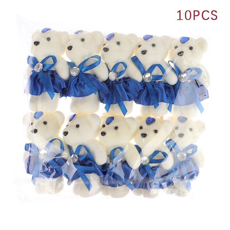10Pcs 12Cm Bear Flower Bouquet Toy Cartoon Doll Foam Bouquet Gift Party Decor