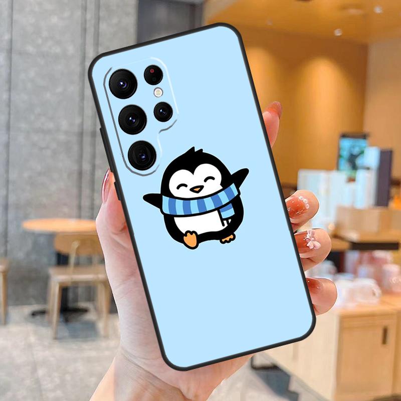 Милый Мультяшный Пингвин Чехол для Телефона Для Samsung Galaxy S25 S23 S22 S21 S20 S24 Ultra S9 S10 Plus S25 FE Задняя Крышка