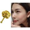 KODY PIERCING Пирсинг в носу из цельного золота 14 карат с розой - Качественный пирсинг
