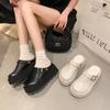 2025 Spring and Summer New Small Thick Bottom Heightening Sandals Super Fire Bag Head Half Slippers Cross