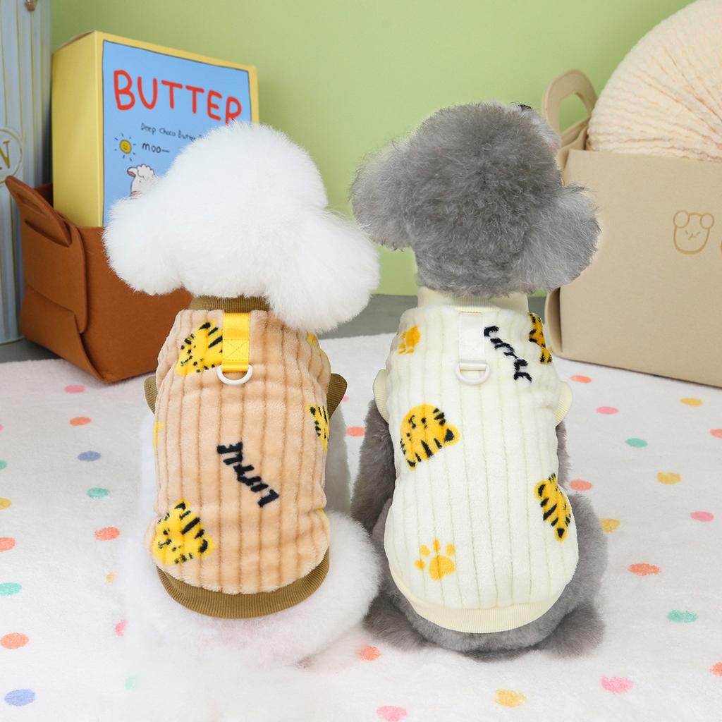 1pc Pet Dog Clothes Soft Warm Dogs Jumpsuits Tiger Pattern Pet Clothing for Small Dogs Puppy Cats Costume Coats