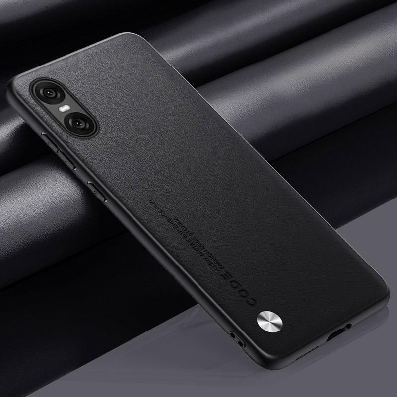 Plain PU Leather Case for Sony Xperia 10VI 1VI Matte Back Cover Silicone Shockproof Soft Edge Protection Phone Cases for Xperia 10 1 VI 5V 10v 1v
