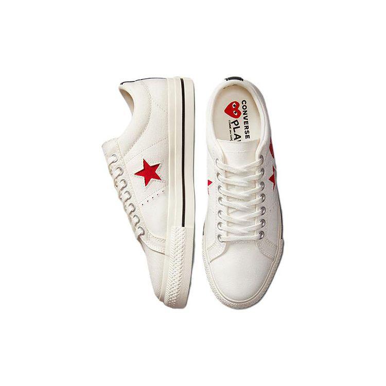 Comme Des Garçons Play X Converse One Star Cloud Dancer Unisex Sneakers Cream Red White A01792C
