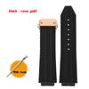 For Watch Band For HUBLOT BIG BANG Silicone 26*19mm 24*17mm Waterproof Men Watch Strap Accessories Granular Rubber Bracelet Brown