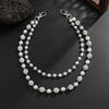 Ingemark Punk Double Layer Acrylic Beads Rhinestone Pants Chain Men HipHop Imitation Pearl Trouser Jeans Chain Keychain Jewelry