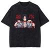 Japan Classic Anime BLEACH Zaraki Kenpachi Print Tshirt Men WomenCasual Tees Vintage Style Cotton Clothing Harajuku Washed Tops