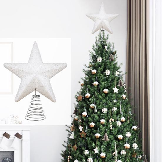 Блестящая звезда Верхушка для рождественской елки Сверкающая звезда Верхушка для елки Рождественское украшение для праздничного домашнего настольного декора для вечеринки