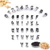 36-Piece Set of No-Brand Cookie Cutter, Alphabet, Number, and Symbol Cookie Cutter, Stainless Steel, for Kitchen, Lunch Boxes, Ornaments, and Baking,