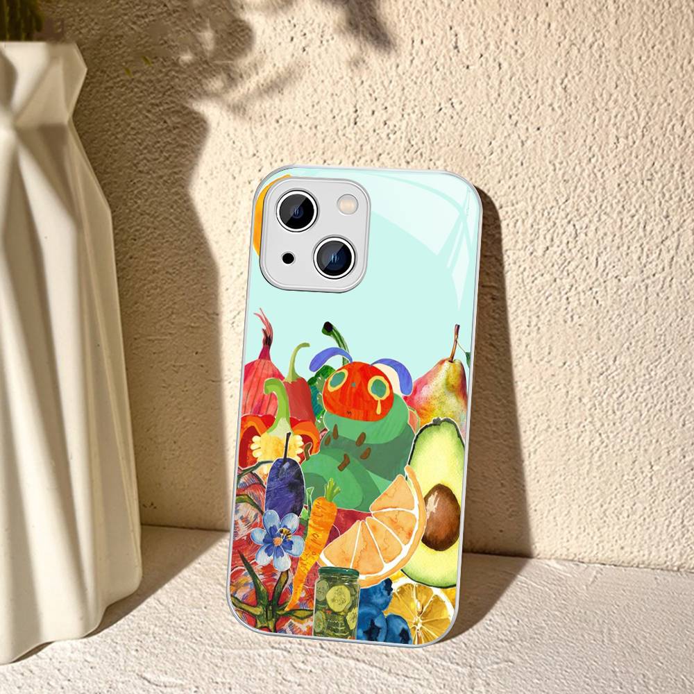 Очень голодная гусеница Для iPhone 14 13 12 Mini 11 Pro XS Max X XR 14 Plus Закаленное стекло