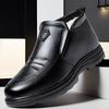 Новая зимняя мужская хлопковая обувь, деловые формальные коричневые кожаные ботильоны для мужчин, повседневные лоферы, зимние водонепроницаемые сноубутсы для мужчин