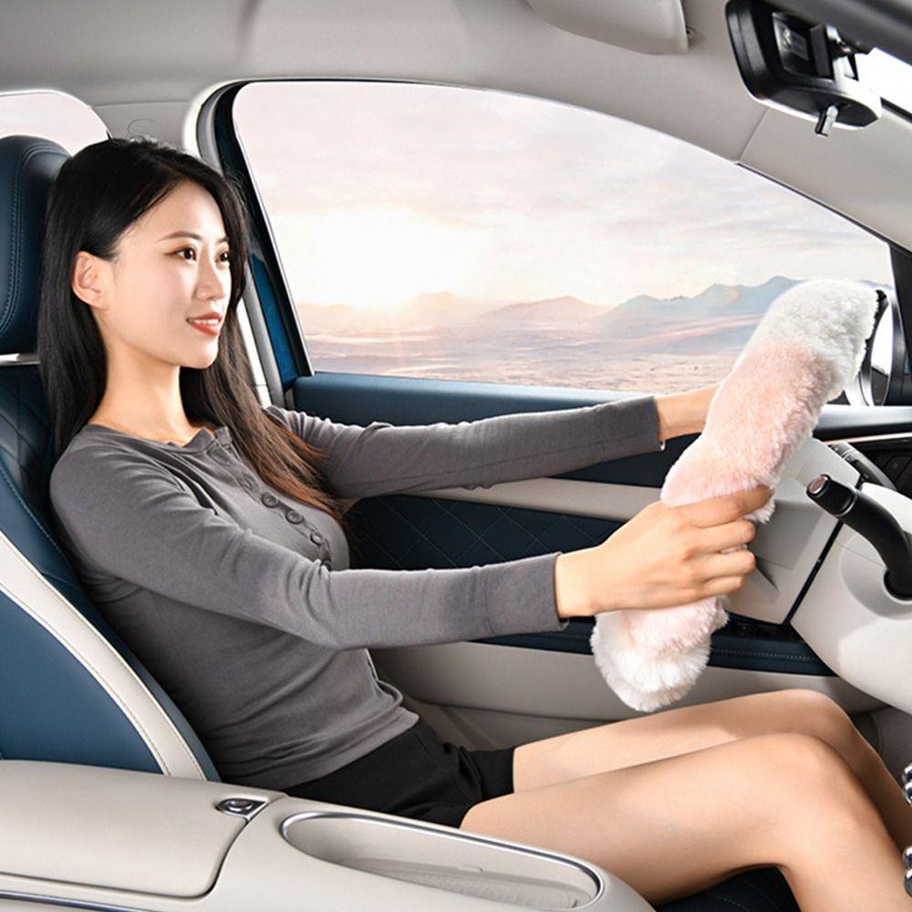 Plush Car Steering Wheel Cover Non-slip Winter Teering Wheel Cover Steer Wheel Protector  Travel