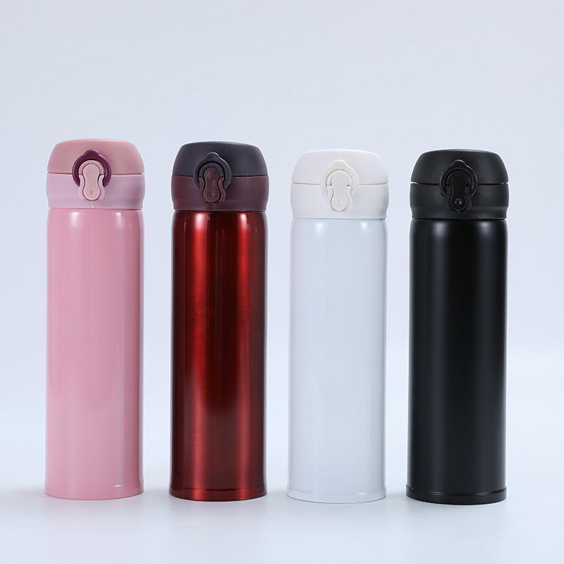 Простая термокружка из нержавеющей стали для студентов мужского и женского пола, спортивная кружка для отдыха на открытом воздухе с замком