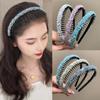 Sweet Crystal Teeth Headband Thin Face Wash Hair Hoop Rhinestones Antislip Hairband Lady