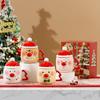 Creative Christmas Mug Emoticon Water Cup with Lid Spoon Christmas Gift Souvenir Coffee Cup Christmas Ceramic Cup