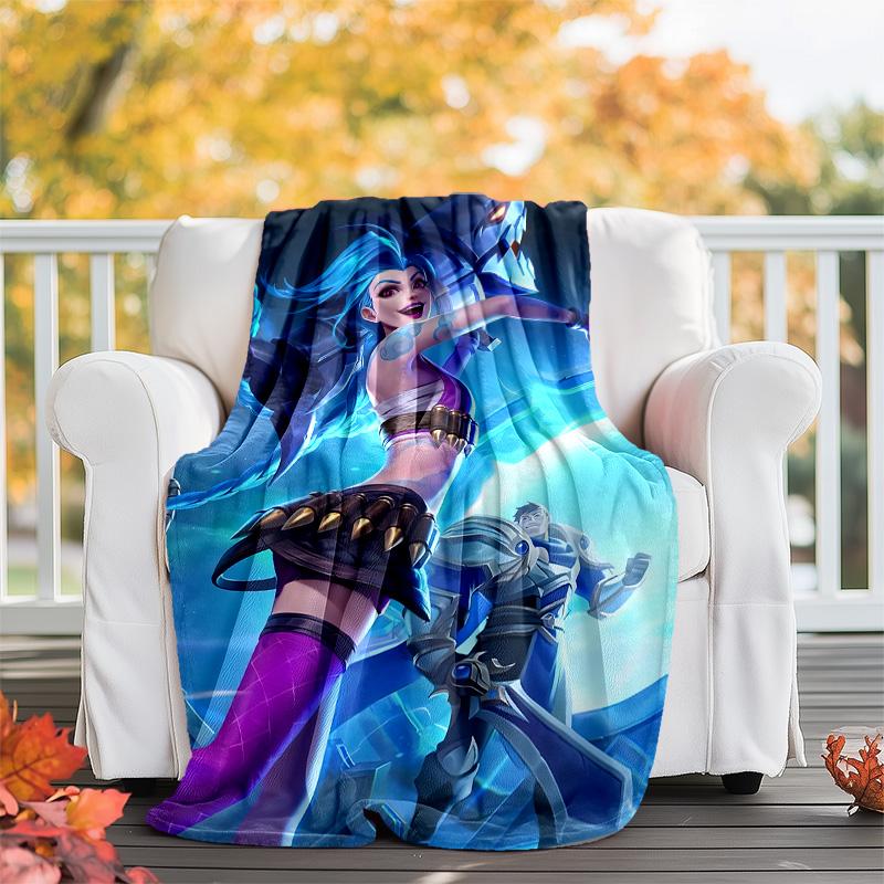 1pc Game L-Lol Theme Blanket - Digital Print, Polyester, Cozy for All Seasons, Perfect for Outdoor, and Travel