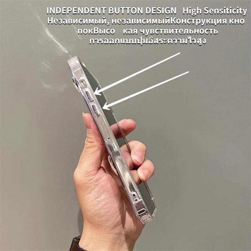 Высококачественный мягкий силиконовый прозрачный чехол с милым сердечком в корейском стиле для IPhone 15 13 Pro Max 14 11 12 XR 7 8 Plus SE серебристый зеркальный чехол