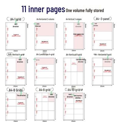 Прозрачные листы-вкладыши для альбомов формата А4 и А5: Страницы для фотографий с 4 карманами, с 9 карманами, 4-дюймовые