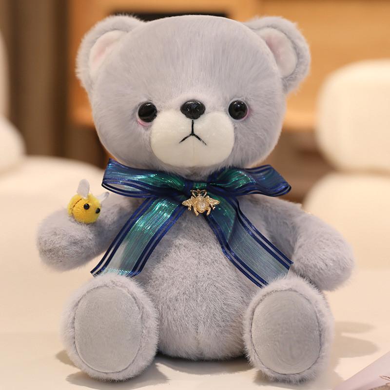 Cute Bow Decoration Deer And Bear Plush Toy Doll For Kids And Gift Giving