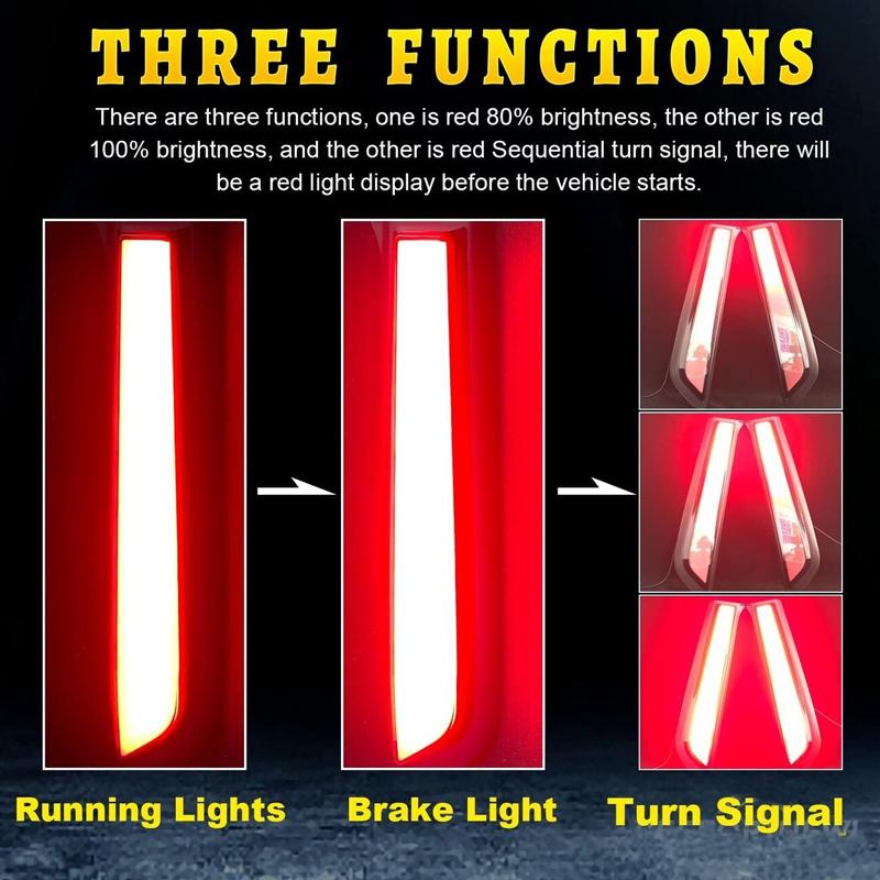 Rear Window Pillar Vertical Fit Tail/Brake Light Bar For Toyota 4Runner Tail/Brake Rear Fog Lamps and Turn Signal Light 10-24