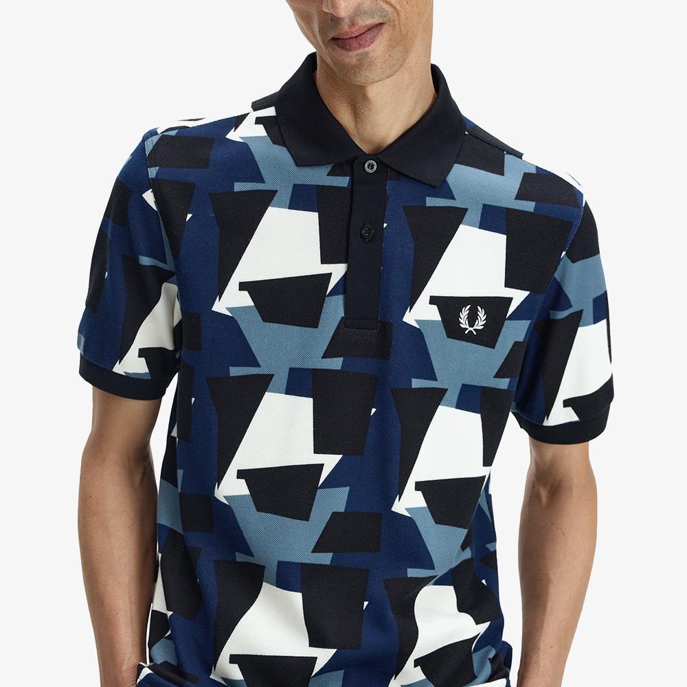 FRED PERRY [Sharp] Fragment Print Polo Shirt - Ecru Afpm2612660-560