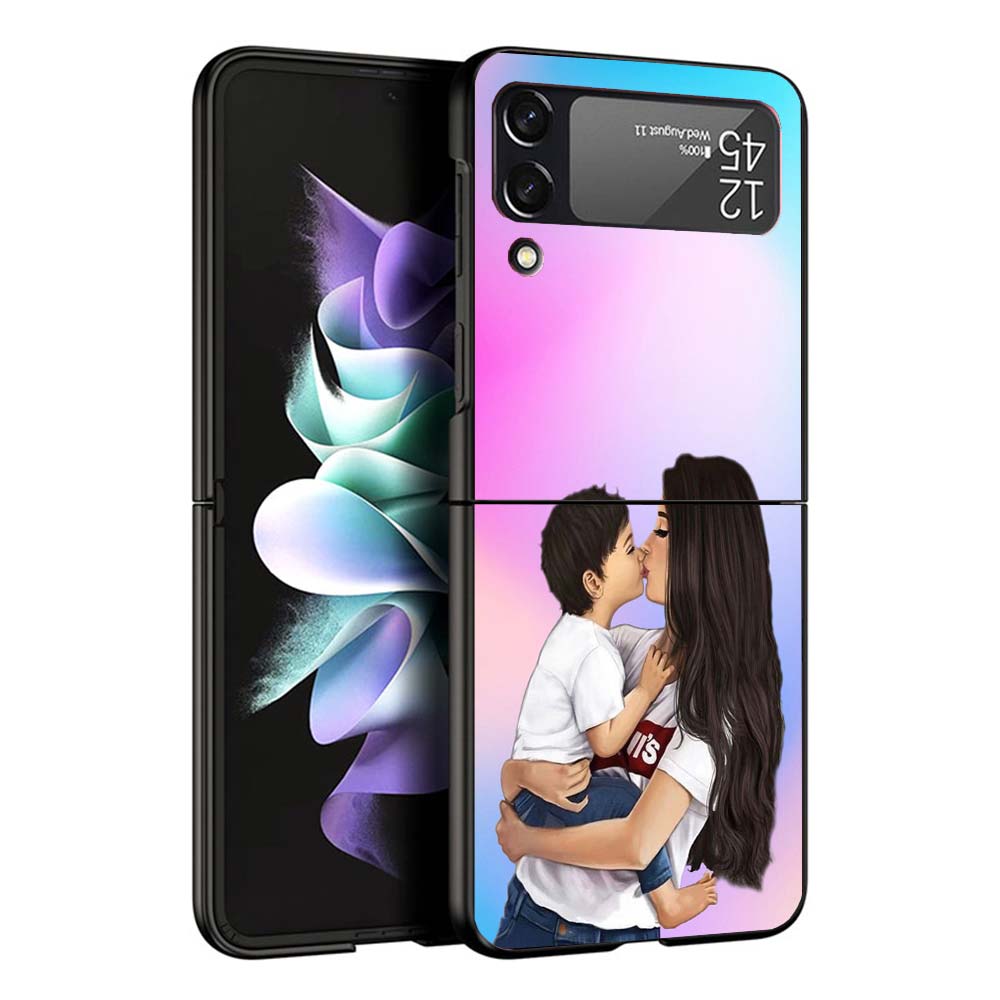 Женская Модная Девочка Супер Мама Чехол для Телефона Ребенка Для Samsung Galaxy Z Flip7 Flip6 5G Flip5 Flip4 Flip3 ZFlip 7 6 3 4 5 Ударопрочный Ba