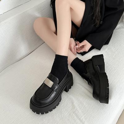 Лоферы ретро японский британский стиль платформа увеличивающая рост маленькие кожаные туфли женская мода универсальные