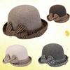 Элегантные женские шляпы-банты на осень-зиму, церковные шапки для вечеринки, винтажная шапка-тазик, теплая шляпа для улицы