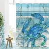Занавеска для ванной с рисунком краба, черепахи и рыбок, Водонепроницаемая, с 12 крючками, Домашний декор, Бесплатная доставка