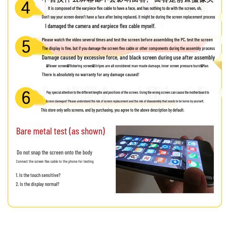 Совместимо с Apple X/iPhone X/XS Max/XR/11 Pro Max/12 Mini Сборка и разборка экрана.