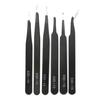 6Pcs ESD Stainless Steel Precision Anti-Static Tweezers Set Electronics