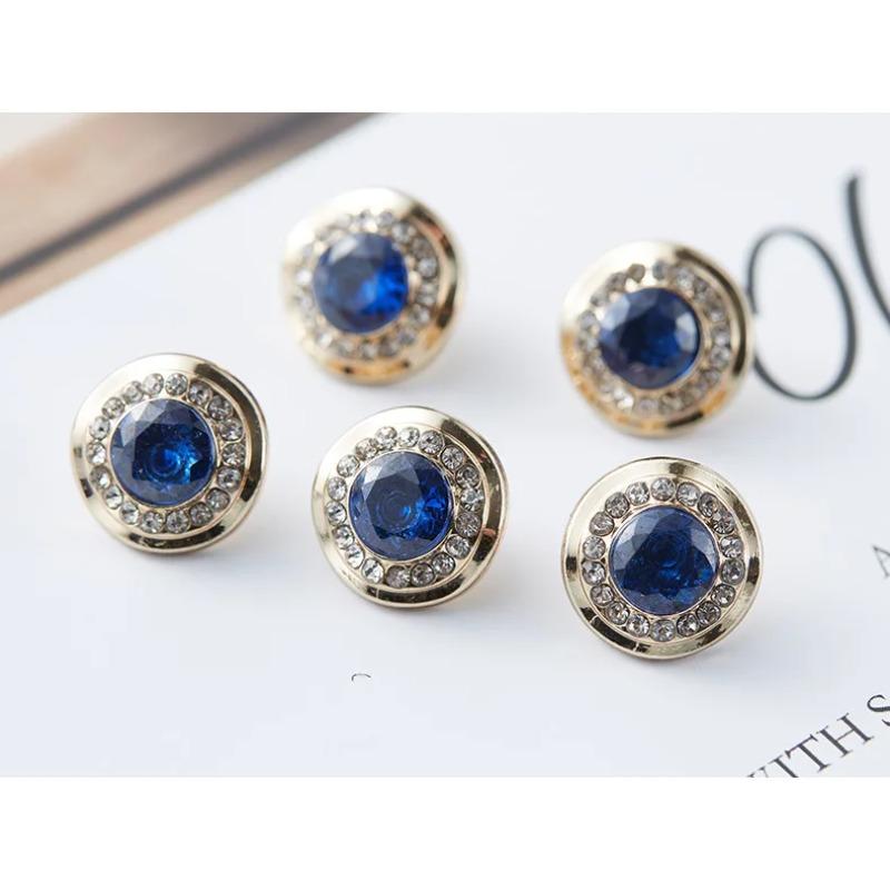 5 шт. модные пуговицы с драгоценными камнями, маленькие роскошные металлические пуговицы на ножке, женские декоративные пуговицы для одежды