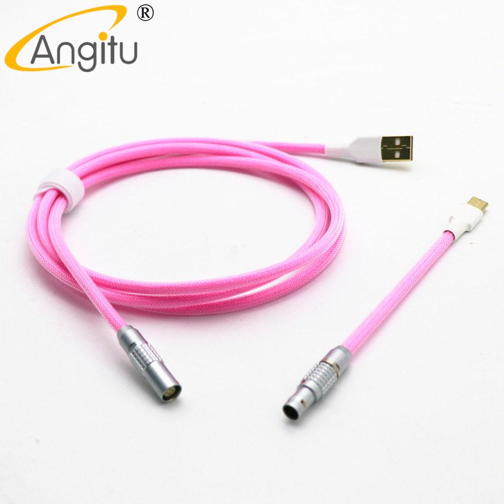 Angitu Premium Customized Mechanical Keyboard Data Cable USB Type C Aviator Cable With 0B/CY8/GX16 Colored Connector