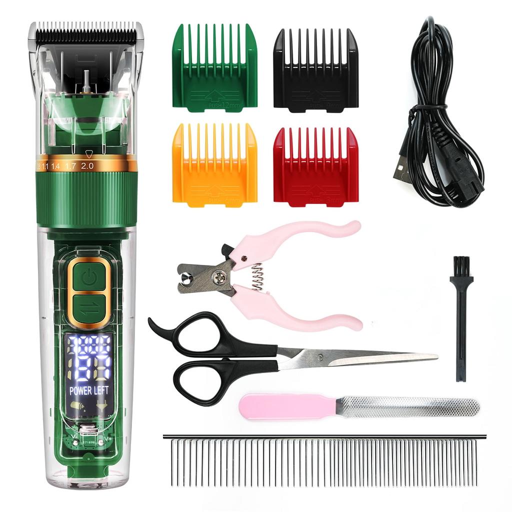 Машинки для стрижки собак, машинки для стрижки домашних животных, набор для стрижки собак со светодиодным дисплеем, бритва для собак, машинки для стрижки с низким уровнем шума для кошек и домашних животных