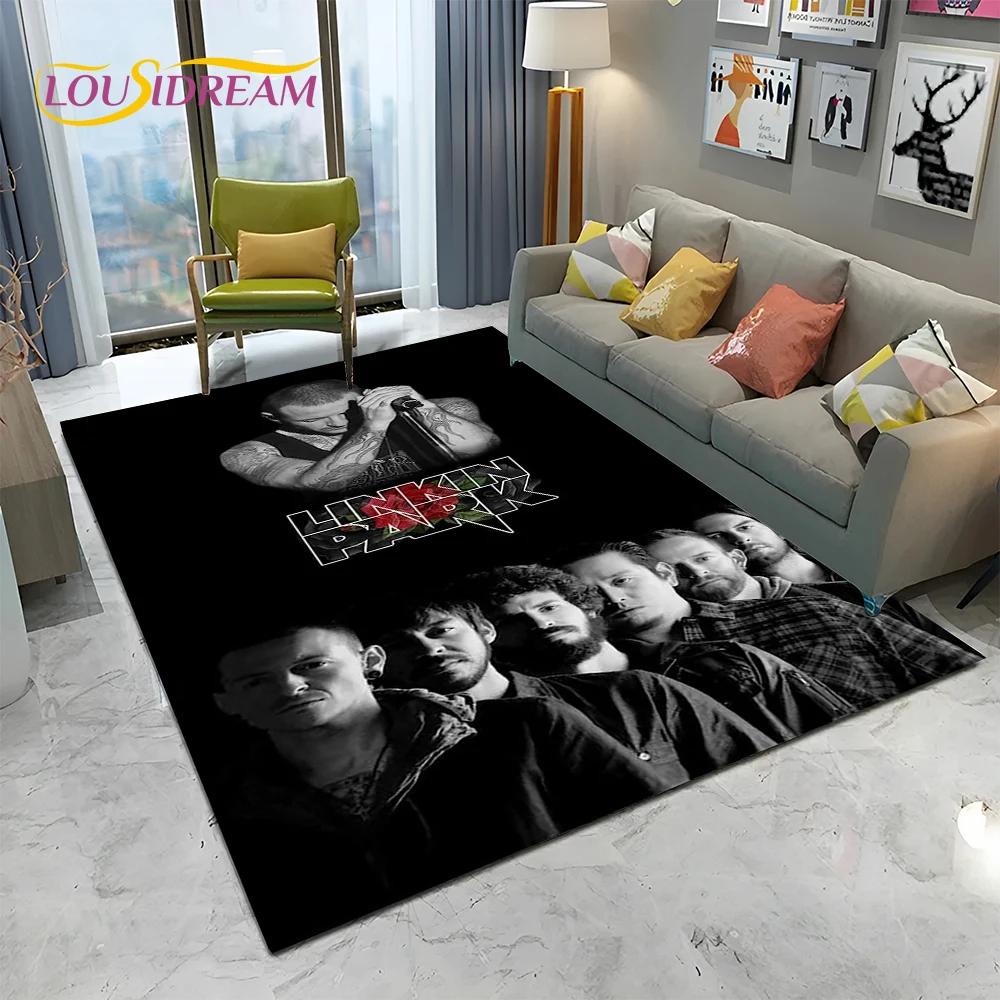 3D Ковер с Логотипом Ретро Рок-группы L-Linkin Park для Дома Гостиной Спальни Дивана Коврик для Прихожей Декор, Ковер для Детской Зоны Нескользящий Напольный Коврик