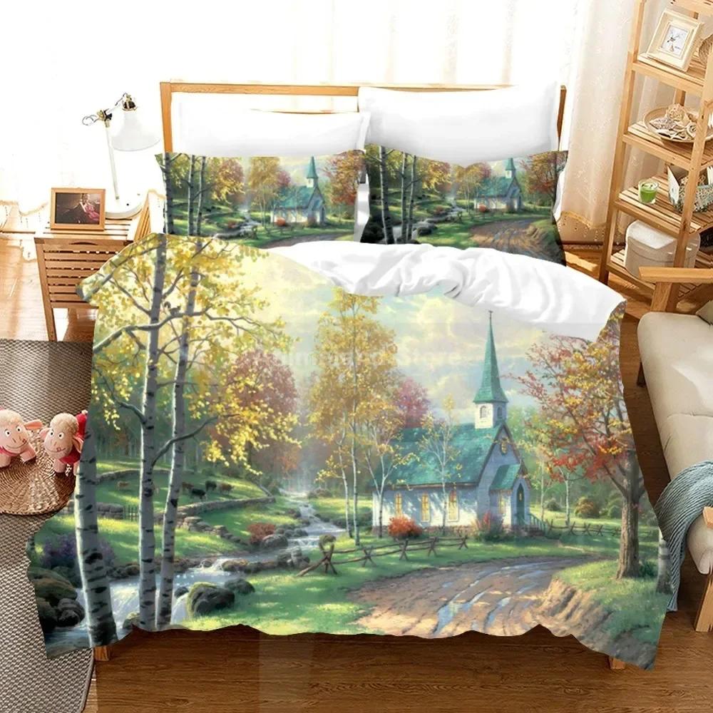 Oil Painting Van Gogh Star Sky Comfortable Duvet Quilt Cover Pillowcase Bedding Set Children Bedroom Decoration Home Textile