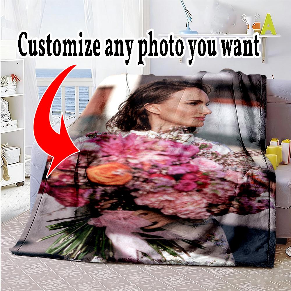 Customize Photos Personalized photos Blanket Gift Customizable Blanket Durable Comfort for Office Seaside Sofa Home Decor Four Seasons Multipurpose