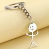 Funny Doodle Stainless Steel Keychain Middle Finger Stickman Pendant Keyring Hip Hop Car Bag Key Chain Jewelry Couples Gift