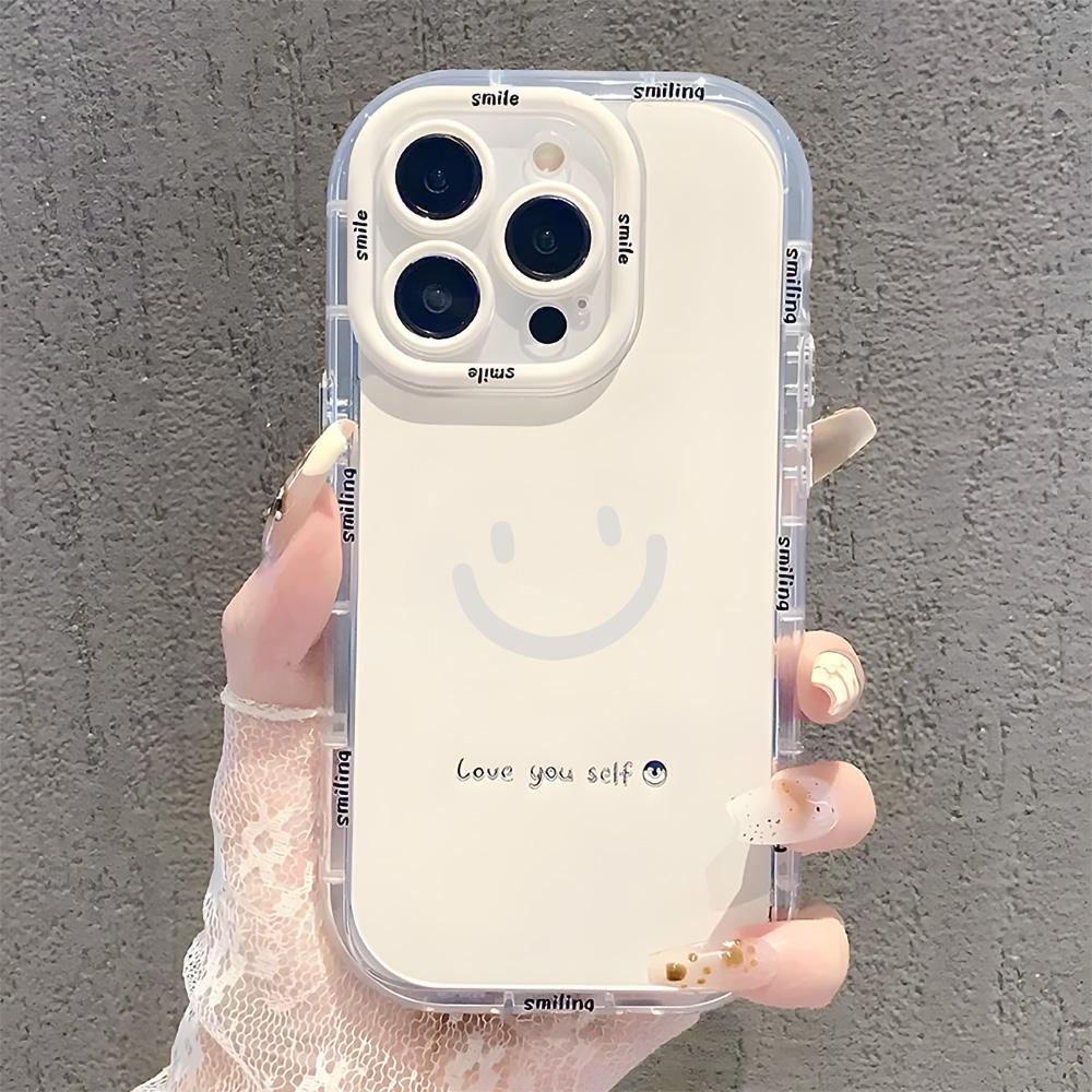 Cute Smile Phone Case For iPhone 14 Pro Case iPhone 11 13 12 15 Pro Max XR XS X 6 7 8 Plus SE SE3 Shockproof Silicone Soft Cover
