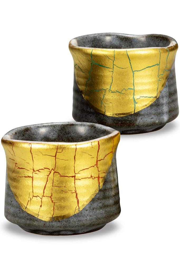 Japanese Sake Ochoco Kutani Ware Kumi Cup Gold Leaf Made In Japan Brand Pottery Japanese Tableware Sake Utensils