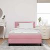 LED Box Spring Bed with LED Light Strips Pink 120 x 200 cm Velvet