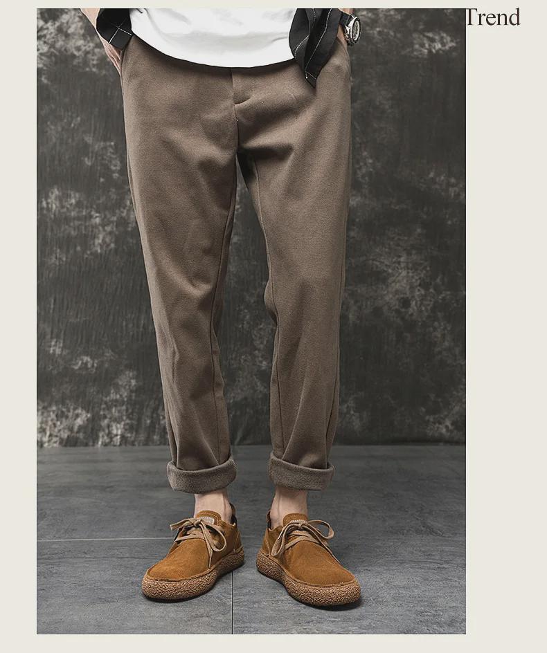 Европейские мужские повседневные замшевые туфли на шнуровке с толстой резиновой подошвой - новый тренд